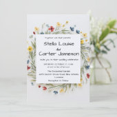 エレガント庭の花結婚の 招待状 (スタンド正面)