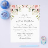 エレガント庭ほこりっぽい水彩フローラ結婚ズ チラシ (シングル)