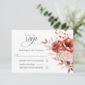 エレガント庭園の結婚式 出欠カード (スタンド正面)