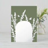 エレガント庭葉のと蝶結婚の 箔招待状 (立ち正面)