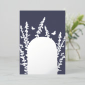 エレガント庭葉のと蝶結婚の 箔招待状 (立ち正面)