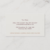 エレガント弁護士アイボリープロフェッショナル伝統的 名刺 (裏面)