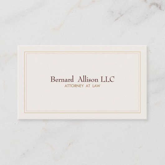 エレガント弁護士アイボリープロフェッショナル伝統的 名刺 (正面)