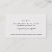 エレガント弁護士オフシンプルホワイトカード 名刺 (裏面)