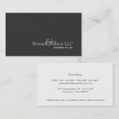 エレガント弁護士フェイク金ゴールドリーフ&ブラックカード 名刺 (正面/裏面)