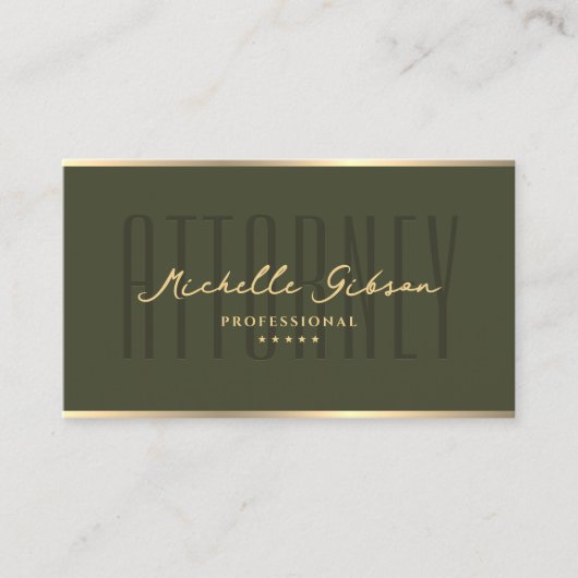 エレガント弁護士確定陸軍グリーン 名刺 (正面)