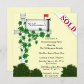 エレガント引っ越し祝いパーティー招待状 招待状 (正面/裏面)