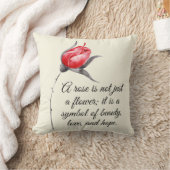 エレガント引用文付き感動的バラ クッション (ブランケット)