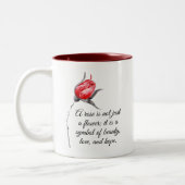 エレガント引用文付き感動的バラ ツートーンマグカップ (左)