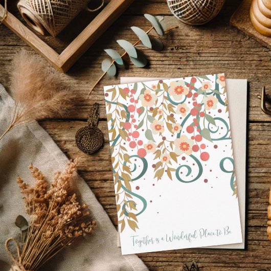 エレガント引用文結婚のかわいらしフローラ カード