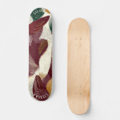 エレガント形状とオーガニック深いトーンの抽象芸術 スケートボード (正面)
