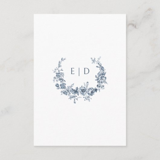 エレガント彫りフランスの青フローラ エンクロージャーカード (裏面)