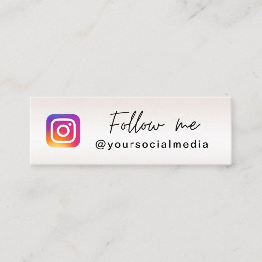 エレガント後を追Me InstagramとQRコードのソーシャルメディア スキニー名刺 (正面)