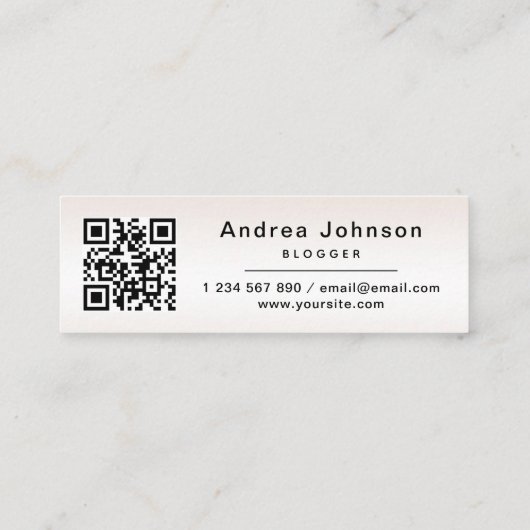 エレガント後を追Me InstagramとQRコードのソーシャルメディア スキニー名刺 (裏面)