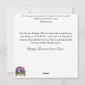 エレガント復活祭クロス水カラーフラワークリスチャン シーズンカード (裏面)