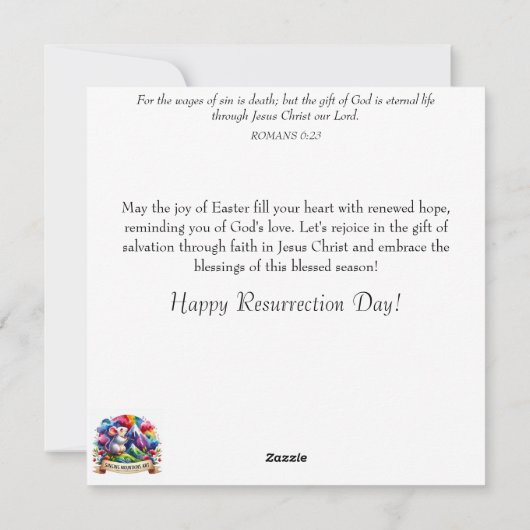 エレガント復活祭クロス水カラーフラワークリスチャン シーズンカード (裏面)