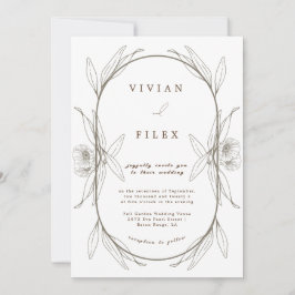 エレガント心地よいライトグリーンフローラカプセル結婚ズ 招待状