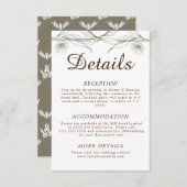 エレガント心地よいライトグリーン結婚フローラ詳細 エンクロージャーカード (正面/裏面)