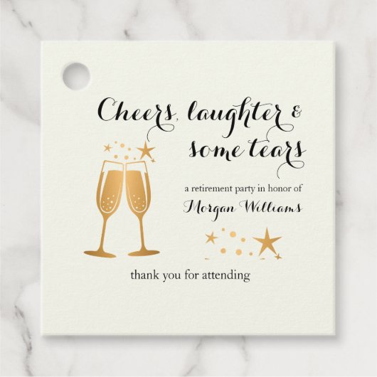 エレガント応援おもしろい笑い涙の引退 フェイバータグ (正面)