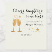 エレガント応援おもしろい笑い涙の引退 ワインラベル (シングルラベル)