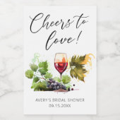 エレガント応援はワイングラスブライダルシャワー ワインラベル (シングルラベル)