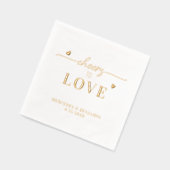 エレガント応援を愛するカスタム金ゴールドハート結婚 箔ナプキン (左)