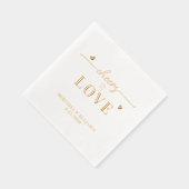 エレガント応援を愛するカスタム金ゴールドハート結婚 箔ナプキン (右)