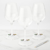 エレガント応援を愛するワインをテーマにしたブライダルシャワー ワイングラスタグ (セット)