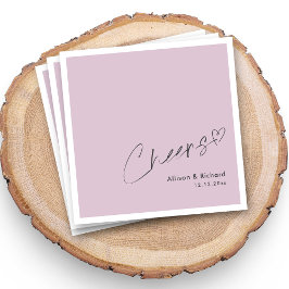 エレガント応援ハンドレタリング結婚薄紫 スタンダードカクテルナプキン