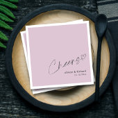 エレガント応援ハンドレタリング結婚薄紫 スタンダードカクテルナプキン