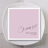 エレガント応援ハンドレタリング結婚薄紫 スタンダードカクテルナプキン