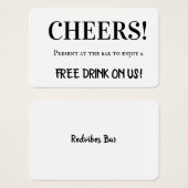 エレガント応援企業の編集可能フリー飲料チケット (正面&裏面)