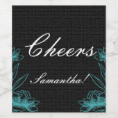 エレガント応援名（黒） ワインラベル (シングルラベル)