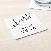 エレガント応援大晦日パーティー スクエアペーパーコースター (アングル)