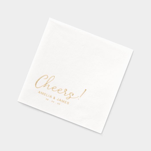 エレガント応援書カクテル結婚ズ 箔ナプキン (左)