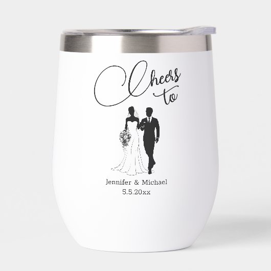 エレガント応援結婚カップルのミニマルモダン (左面)