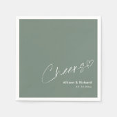 エレガント応援!セージモダン結婚ナプキンス スタンダードカクテルナプキン (正面)