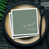 エレガント応援!セージモダン結婚ナプキンス スタンダードカクテルナプキン