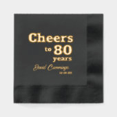 エレガント応援～80年80誕生日 箔ナプキン (正面)