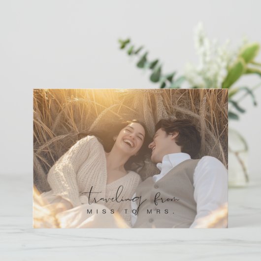 エレガント恋しく思写真素朴ブライダルシャワー 招待状 (スタンド正面)