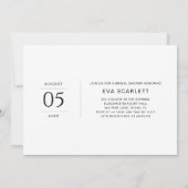 エレガント恋しく思写真素朴ブライダルシャワー 招待状 (裏面)