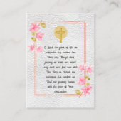 エレガント悔やみや弔慰ヴィンテージフォト祈りの言葉カード 名刺 (裏面)