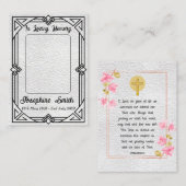 エレガント悔やみや弔慰ヴィンテージフォト祈りの言葉カード 名刺 (正面/裏面)