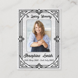 エレガント悔やみや弔慰ヴィンテージフォト祈りの言葉カード 名刺