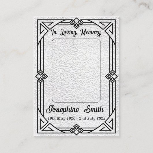 エレガント悔やみや弔慰ヴィンテージフォト祈りの言葉カード 名刺 (正面)