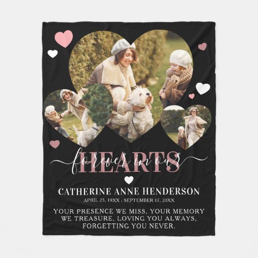 エレガント悔やみや弔慰引用文ハート記念館 フリースブランケット (正面)