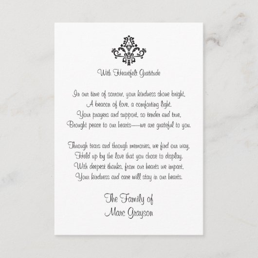 エレガント悔やみや弔慰感謝状 エンクロージャーカード (正面)