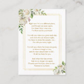 エレガント悔やみや弔慰葬儀記念祈りの言葉カード 名刺 (裏面)