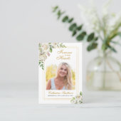 エレガント悔やみや弔慰葬儀記念祈りの言葉カード 名刺 (スタンド正面)