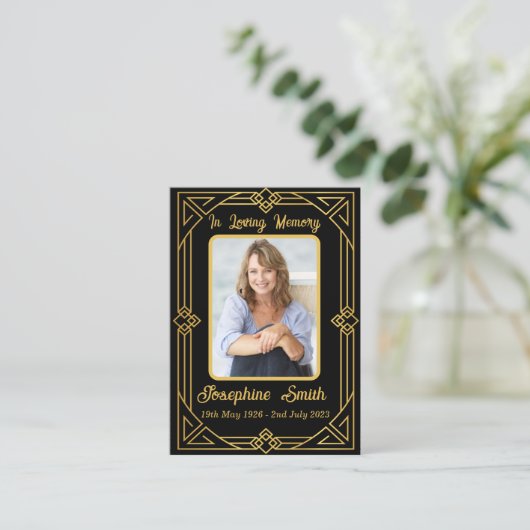 エレガント悔やみや弔慰記念写真祈りの言葉カード 名刺 (スタンド正面)